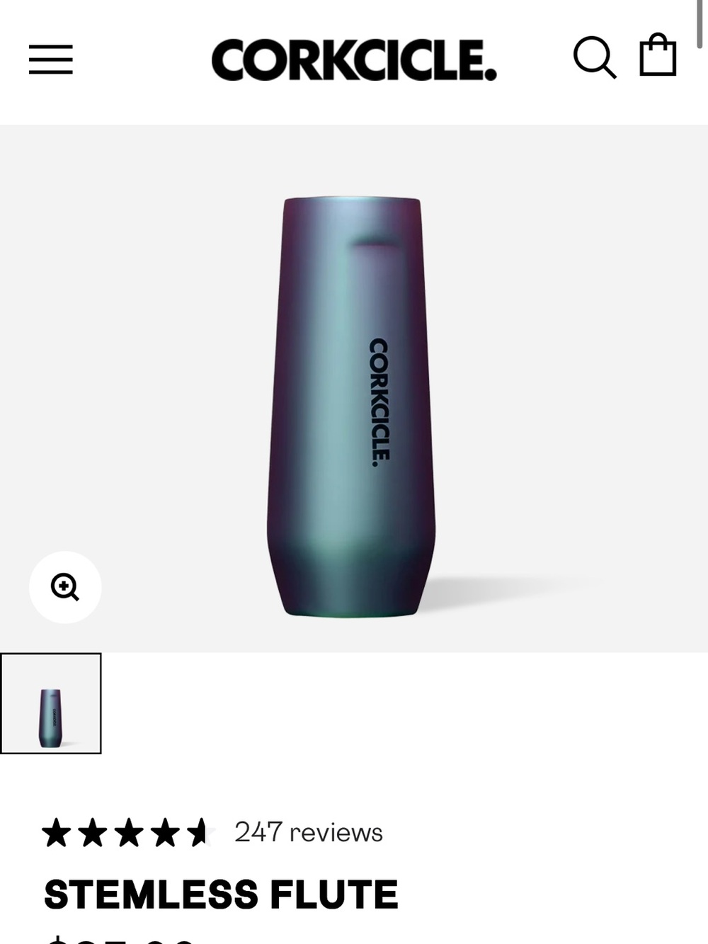 Corkcicle Blue Stainless Stemless Tumblers - Set of 4 - Picture 2 of 5